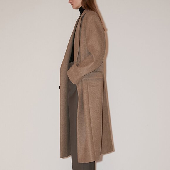 CHICJOC Oversized 100% Wool Double-Layer Coat in Beige – Size 36 - Picture 3 of 16